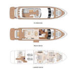  Princess 88  charter - the layout plan