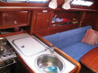 Bavaria 34 sailing yacht interior - The galley